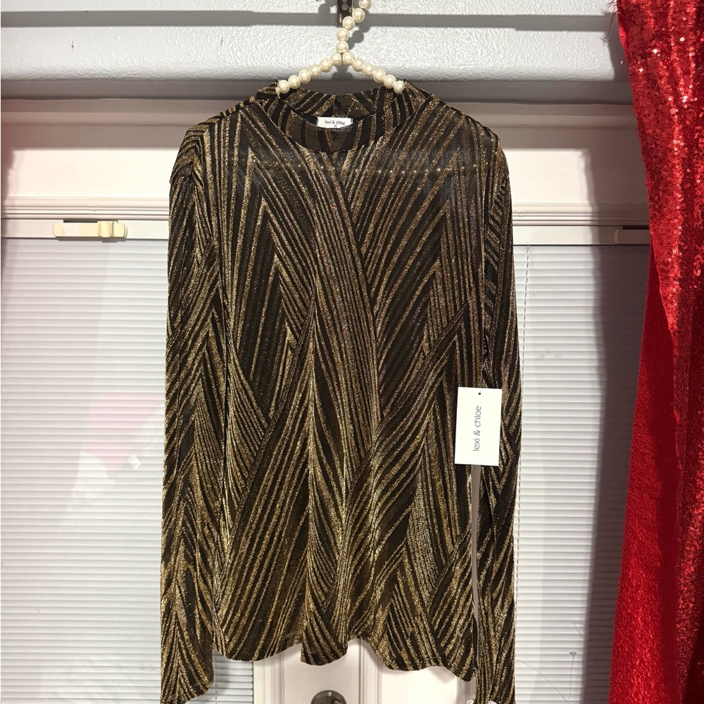 Elegant Black and Gold Women's Top